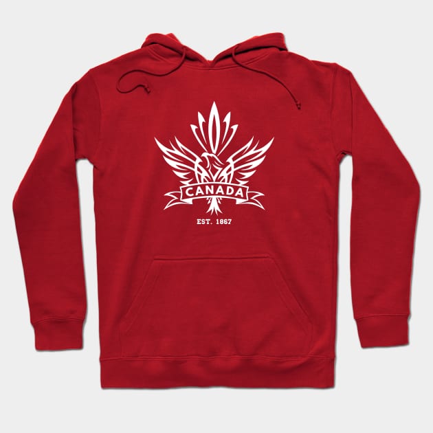 Canada Maple Leaf / Eagle Mashup - White Hoodie by phneep